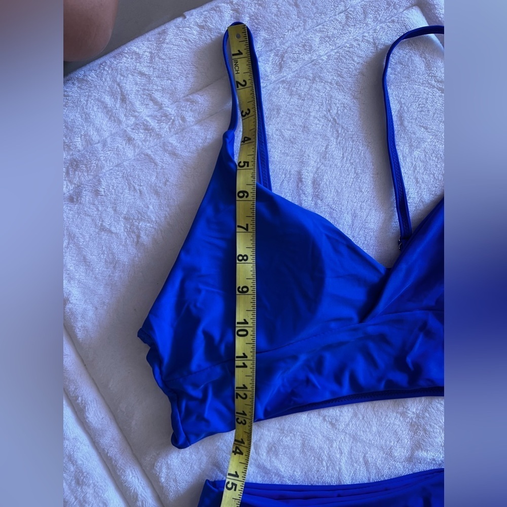 NWOT Womens Two Piece High Waisted Bikini unbranded size XL blue - Picture 9 of 14
